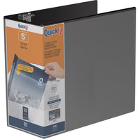 Davis Group QuickFit D-Ring View Binder - 5" - Black-Customizer/Overlay Binder, Black,  holds 1000 sheets of paper, for 8.5"x11" size paper