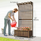 Outsunny 72" Wood Raised Garden Bed - Coffee-Use the upper part to hang flower pots and decorations for your garden
