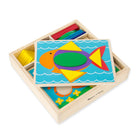 Melissa & Doug Beginner Pattern Blocks, 15 Pack (LCI528)-Brightly Coloured geometric shapes complete the pictures and can also be used for Colour and shape matching activities.