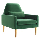 Modway Liliana Performance Velvet Armchair - Emerald-Retro Modern Armchair