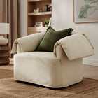 Modway Lark Slipcovered Fabric Oversized Armchair - Linen-Down Blend Cushions