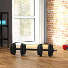 Soozier Adjustable Barbell & Dumbbells Set with Non-slip Handles - 33 lb-Adjustable weight for tailored exercise intensity 