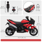 Aosom 6V Kids Electric Pedal Motorcycle with Music - Red-High-quality and rechargeable battery (MSDS approved) and charger (CUL approved) are included in the package 