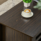 HOMCOM Lift Top Coffee Table with Hidden Storage and Open Shelves - Dark Walnut-Colour: Dark Walnut