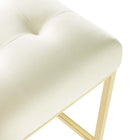 Modway Privy Gold Stainless Steel Performance Velvet Bar Stool - Gold Ivory-Bar Stool Weight Capacity: 331 lb