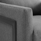Modway Posse Upholstered Fabric Accent Chair - Black Charcoal-Weight Capacity: 300 lb