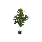 Monarch Specialties 47" Artificial Indoor Fiddle Tree - Floor - Black Pot-Add a tropical burst of greenery to any floor of your home or office with this 47" tall artificial indoor fiddle tree in a 5" black pot