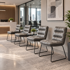 Homy Casa Upholstered Guest/Reception Chairs - Distressed Grey Suede Fabric - 2 Pack-Padded Comfort: Cushioned seat and back provide comfortable support for everyday seating
