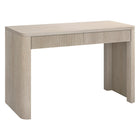 Hudson&Canal Palmera 47.5" Wide Rectangular Fluted Desk - Alder White-Two drawers, opening seperately, with handle grips on the top for ease of use