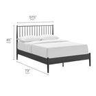 Modway Adair Spindle Metal Full Platform Bed - Charcoal-Iron Metal Construction