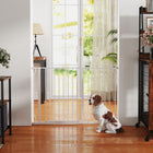 PawHut 30"- 45" Extra Wide Dog Gate with Double Locking System - White-Adjustable width of 29.5"-45.3" (75-115 cm)