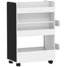 Qaba Kids Bookshelf, Kids Bookcase with Wheels -White-Features 7 distinct zones, keeping books, toys and supplies neatly organised

