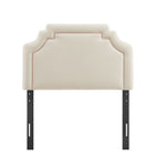 Modway Magnolia Stain-Resistant Performance Velvet Twin Size Headboard - Alabaster/Pink-Assembly Required