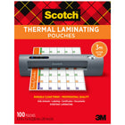 Scotch Thermal Laminating Pouches - 3 mil Size - 100 Pack-Ideal for protecting items from damage