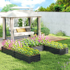 Outsunny 5-Section Metal Raised Garden Bed - 96.5" L x 95" W x 12" H - Dark Grey-Built to last with solid steel 