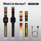  My Play Watch Atari 2600 Retro Gaming Smartwatch-Custom Crown & Button Control: Designed to capture the feeling of the original Atari 2600 hardware.  Our custom crown is colored in iconic Atari button red with a smooth depression capturing the feel of the classic joystick button.  The Atari 2600 : My Play Watch features a button in addition to the crown styled to represent the red paddle button