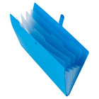 JAM Paper Letter Size File Folders - Snap Tab Closure - Blue with Clear-Size: 9 x 11.5 inches | Includes 5 clear pockets