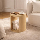 Manhattan Comfort Alure 20" Contemporary End Table - Natural Oak-Open vertical storage compartment for books, decor, or everyday essentials