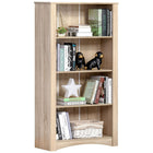 HOMCOM 4-Tier Bookcase for Study, Living Room - Oak-Elegant and simple design, perfect for your study, bedroom, living room or office 