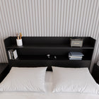 Nexera - Tête de lit de rangement Hunter Queen, Noir-5