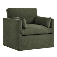 Modway Wellfleet Slipcovered Linen-Blend Armchair - Sage-Slipcovered Accent Chair