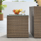 Modway Convene Outdoor Patio Side Table - Brown-Powder-Coated Aluminum Frame