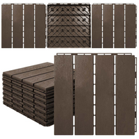 MotionGrey 4-Slat Interlocking Waterproof Outdoor Deck Tiles for Patio, Balcony and Garden - Brown - 20 Piece Set-20-piece set of 4-slat interlocking deck tiles in brown for coordinated outdoor flooring