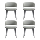 Manhattan Comfort Luce 22" Modern Textured Leatherette Upholstered Dining Chair - Stone Grey - Set of 4-Modern Dining Chair for Dining Room and Task Use. Set of 4