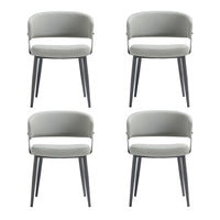 Manhattan Comfort Luce 22" Modern Textured Leatherette Upholstered Dining Chair - Stone Grey - Set of 4-Modern Dining Chair for Dining Room and Task Use. Set of 4
