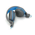 JLab Buddies Studio BT Wireless Kids Headphones, Grey/Blue-Play, pause, volume up or down, track forward and track back