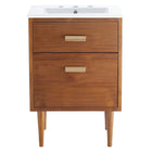 Modway Cassia 24" Bathroom Vanity - Natural/White-Mid-Century Bathroom Vanity