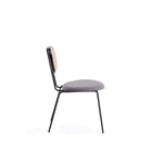 Manhattan Comfort Jardin 19.09" Industry Chic Upholstered Dining Chair - Black and Grey - Set of 4-Seat Height Measures: 17.52 in. With Weight Capacity of 275 lb