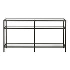 Hudson&Canal Sivil 55"W Console Table - Blackened Bronze-Features a tempered glass top and shelves