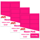 JAM Paper Mailing Address Labels, 2" x 4", Neon Pink, 3 sets of 120-Size: 2" x 4"