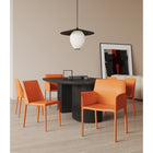 Manhattan Comfort Paris Modern Leatherette Upholstered Dining Chairs - Coral - Set of 6-Includes 2 Armchairs and 4 Dining Chairs