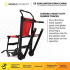Mobile StairLift EZ Evacuation Chair - Black-Anti slip rubber track system provides controlled stair descent without batteries