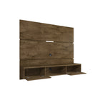 Manhattan Comfort Vernon 62.99" Mid-Century Modern Floating Entertainment Center - Rustic Brown-Lateral Plank Panel Design with 2 Concealed Shelving Spaces, and 1 Open Shelf for Media and Décor