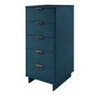 Manhattan Comfort Granville 23.62" Modern Tall Narrow Dresser - Midnight Blue-Home Assembly Required. All Hardware Included