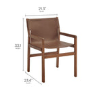 Modway Sonora Leather Dining Chair - Nutmeg Brown-Leather Seat and Back