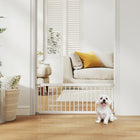 PawHut 26"-37" Dog Gate - 14" Tall Pet Gate and 2 Extensions - White-Made from robust steel for durability and long-lasting use