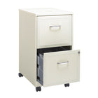 Hirsh Industries Space Solutions 18" Deep Vertical File Cabinet with Casters, 2-Drawer, Pearl White-Smooth glide suspension