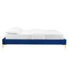 Modway Sutton Performance Velvet Twin Bed Frame - Navy-Stain-Resistant Performance Velvet