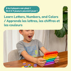 The Fidget Game ABC Bingo!-Includes 6 ABC fidget mats with letters and numbers, 108 double-sided tokens, 1 drawstring bag and instructions