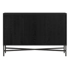 Hudson&Canal Brighton 48"W Buffet Table - Black Grain-Features three doors with two storage cabinets and adjustable shelves