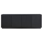 Hudson&Canal Hanson TV Stand for TV's up to 75" - Black Grain-A transitional design accommodates TVs up to 75" for your entertaining space