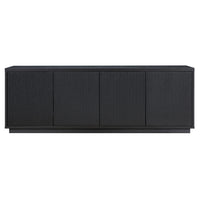 Hudson&Canal Hanson TV Stand for TV's up to 75" - Black Grain-A transitional design accommodates TVs up to 75" for your entertaining space