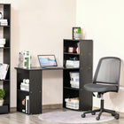 HOMCOM 47.2" Modern Computer Desk with Storage Shelves - Black-Solid engineered wood construction 