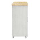 Modway Culinary Kitchen Cart With Spice Rack - White Natural-Full-Glide Drawers