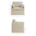 Modway Wellfleet Slipcovered Linen-Blend Armchair - Linen-Linen-Blend Fabric Upholstery