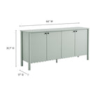 Modway Emmeline 66" 4-Door Scalloped Sideboard Cabinet - Sage-Soft-Close Hinges